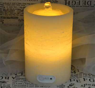 Flat Top Flameless LED Candle Fountain With Timer Button