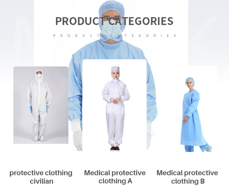 PPE protective clothing, protective coveralls, disposable protective coveralls, disposable isolation gowns