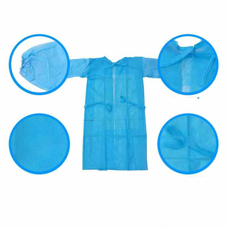 Isolation Gown with Elastic Cuff Protective Suit Non-Woven Splash Resistant