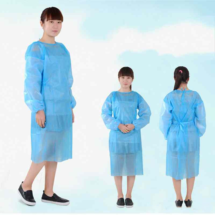 Isolation Gown with Elastic Cuff Protective Suit Non-Woven Splash Resistant