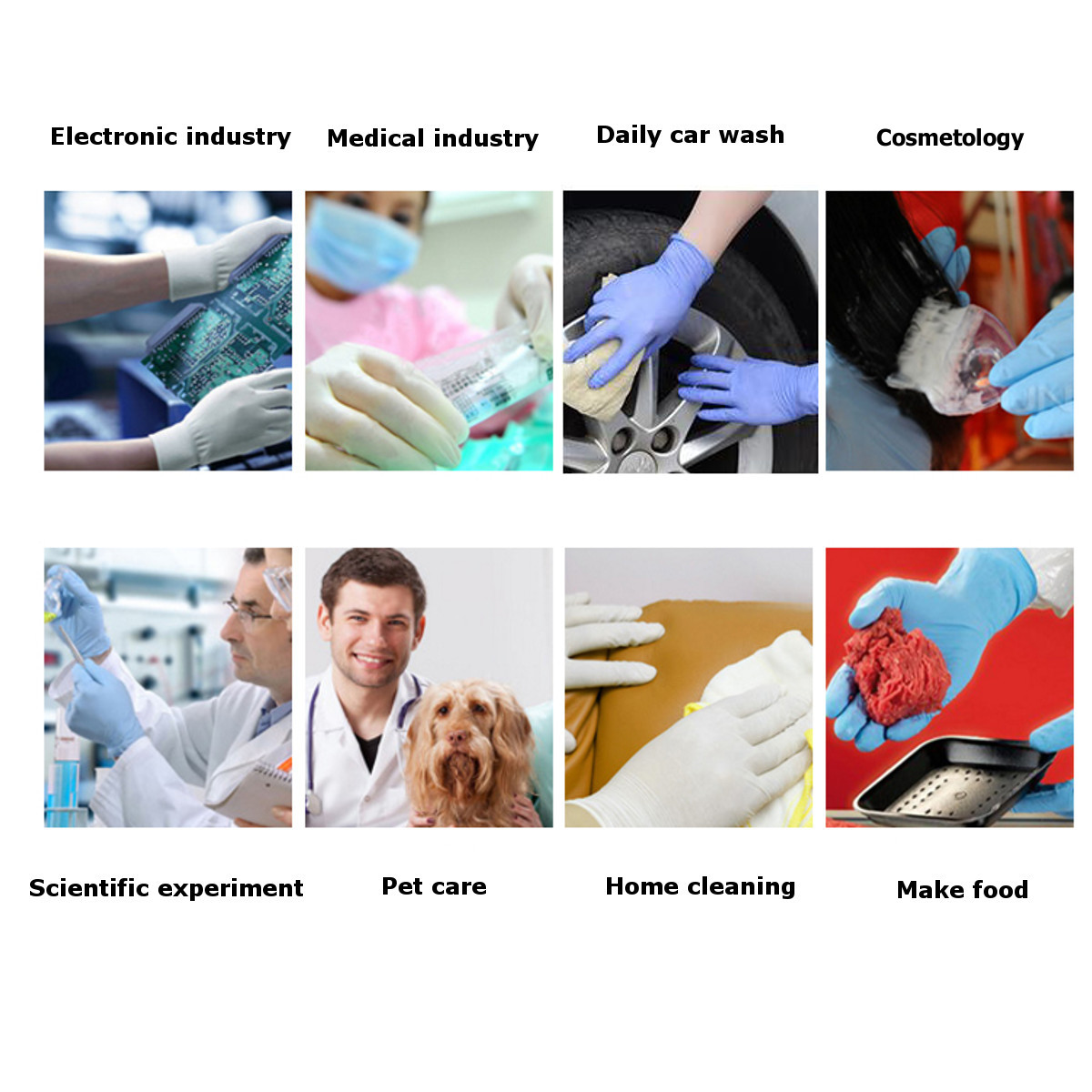 White Thickness Disposable Nitrile Latex Gloves, Waterproof Kitchen Safety Food Prep Cooking Gloves Factory