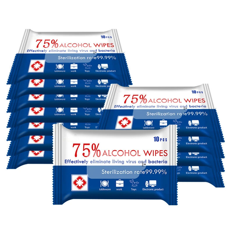 75% Alcohol Wipes Portable Hand Towel Swabs Pads Disinfection Wipes Outdoor Cleaning Sterilization Wipes Paper