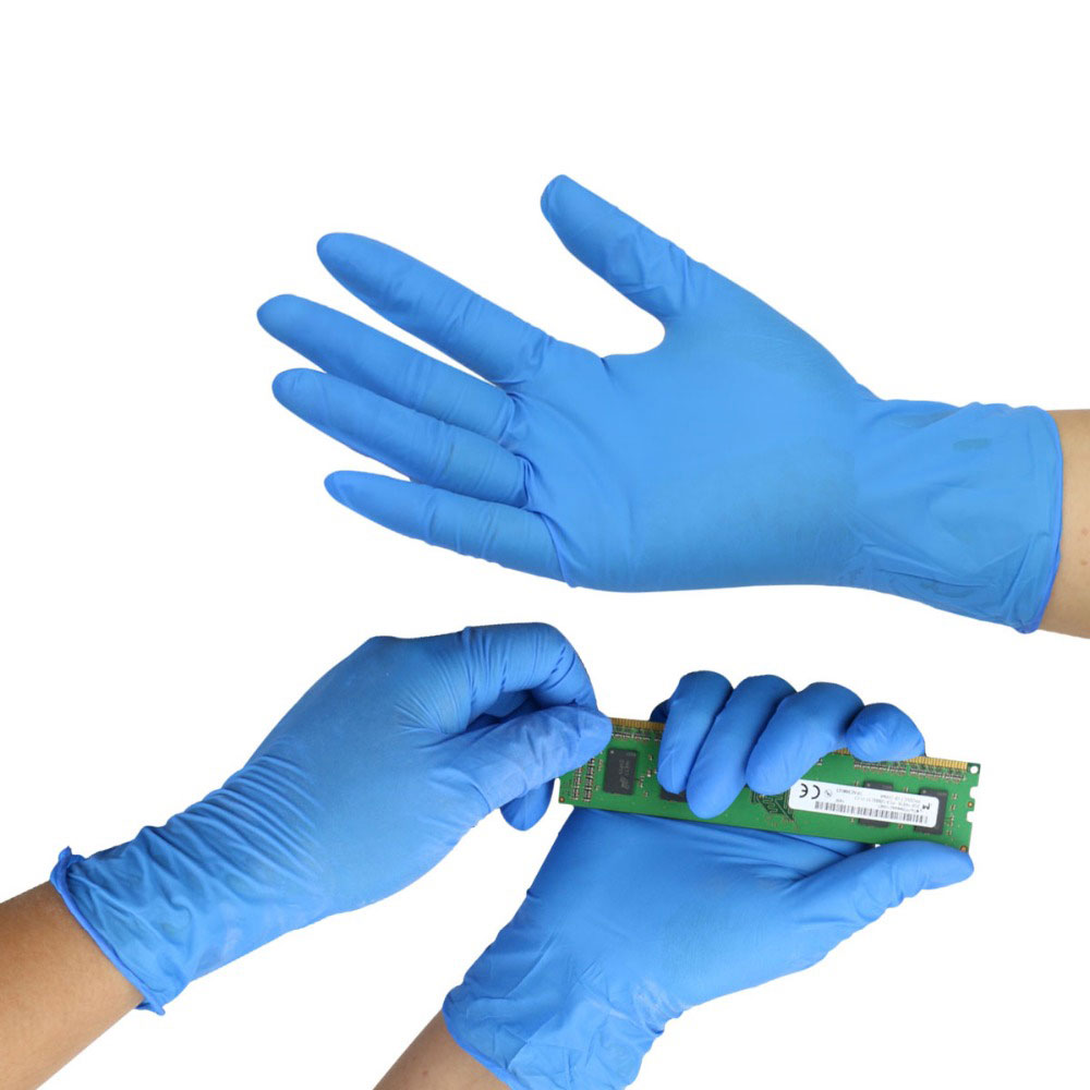 Powder-free disposable nitrile examination gloves, hot selling disposable blue nitrile gloves