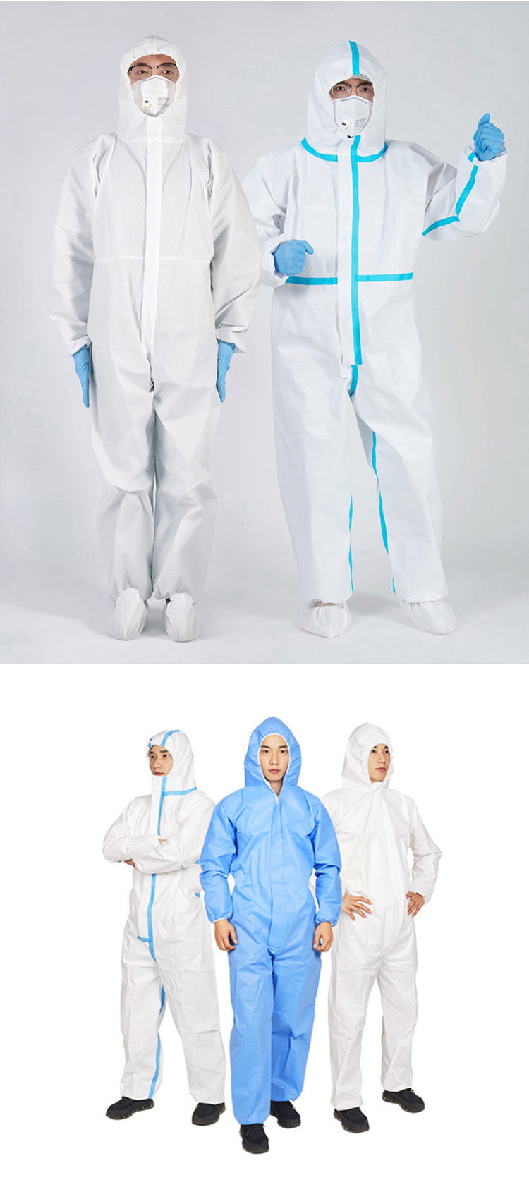 PPE protective clothing, protective coveralls, disposable protective coveralls, disposable isolation gowns