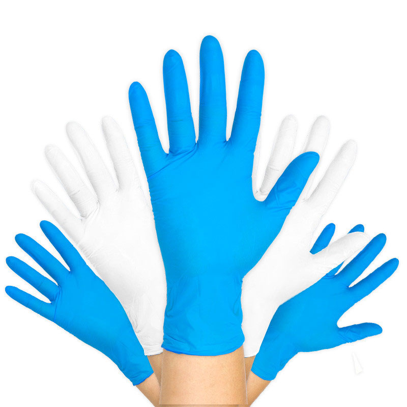 Powder-free disposable nitrile examination gloves, hot selling disposable blue nitrile gloves