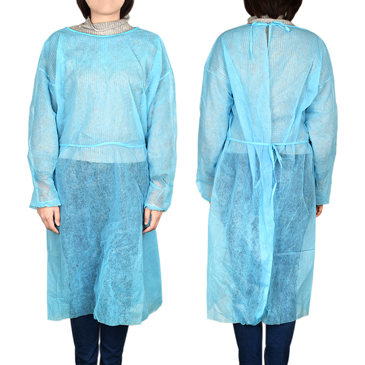 Isolation Gown with Elastic Cuff Protective Suit Non-Woven Splash Resistant