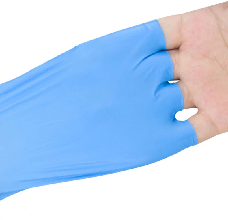 Powder-free disposable nitrile examination gloves, hot selling disposable blue nitrile gloves