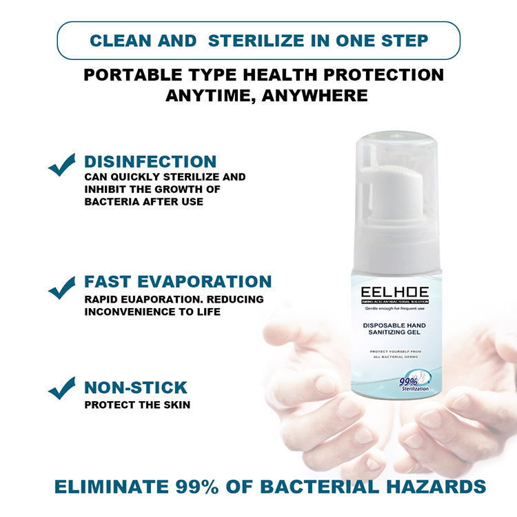 Alcohol-free Amino Acid Medical Hand Gel Sanitizer, Portable Bacteriostatic Hand Soap Supplier