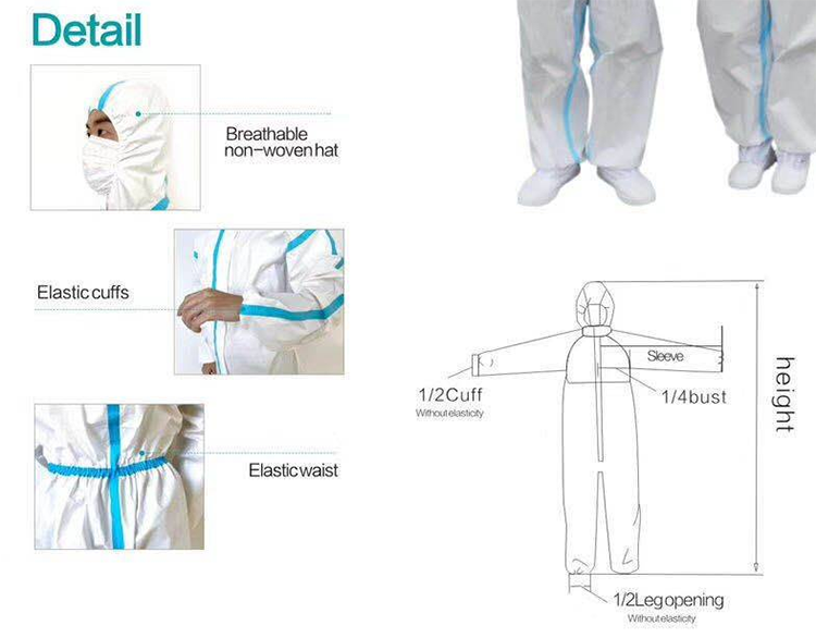 Disposable Virus Protective Clothing, Disposable Isolation Suit Manufacturer