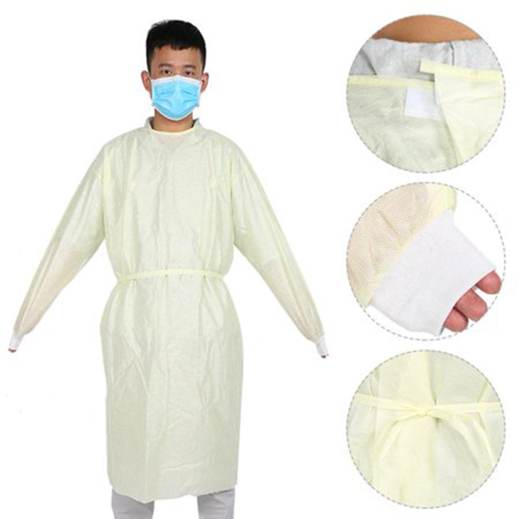 Disposable Isolation Gowns, Disposable Protective Isolation Gown SMS Waterproof Body Guard Clothes, Isolation Gown