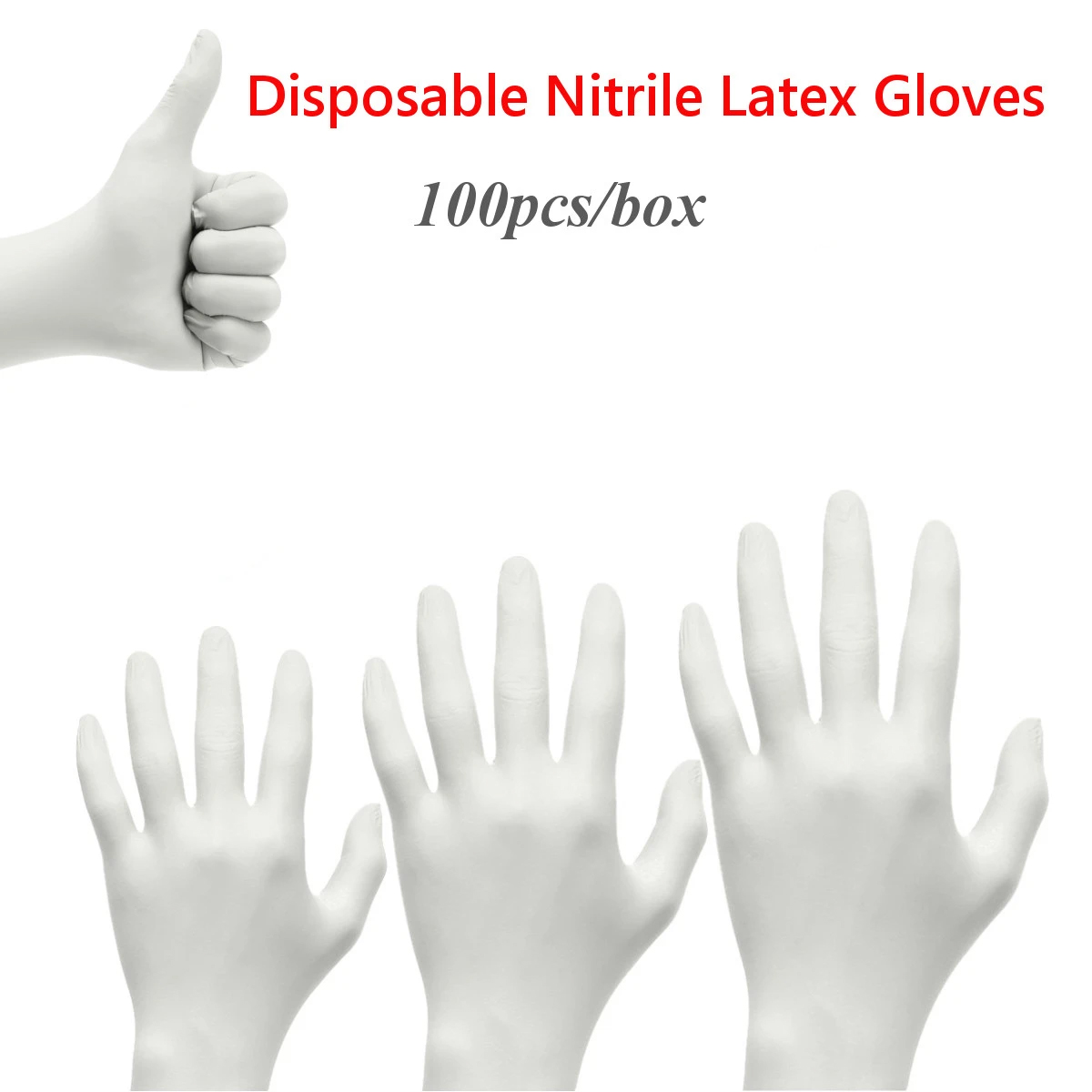 White Thickness Disposable Nitrile Latex Gloves, Waterproof Kitchen Safety Food Prep Cooking Gloves Factory