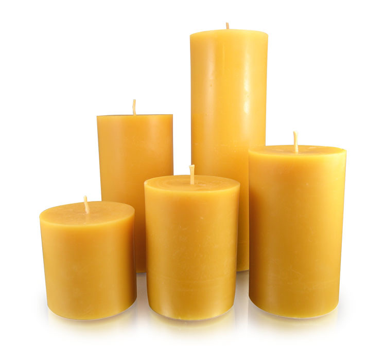 pure beeswax candles, wholesale beeswax pillar candles