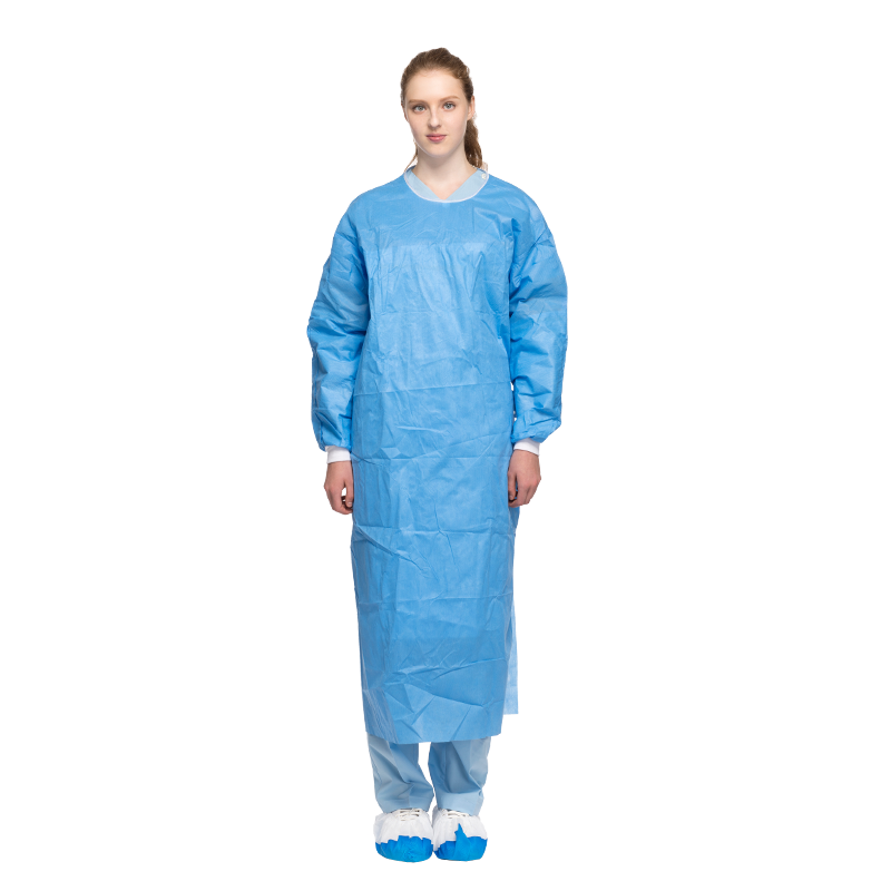 Hospitals medical accessories PE laminated disposable isolation gown