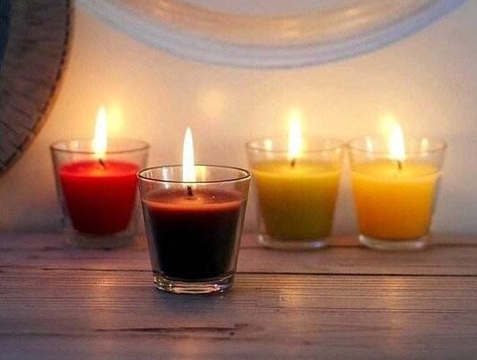 scented candles in glass jar